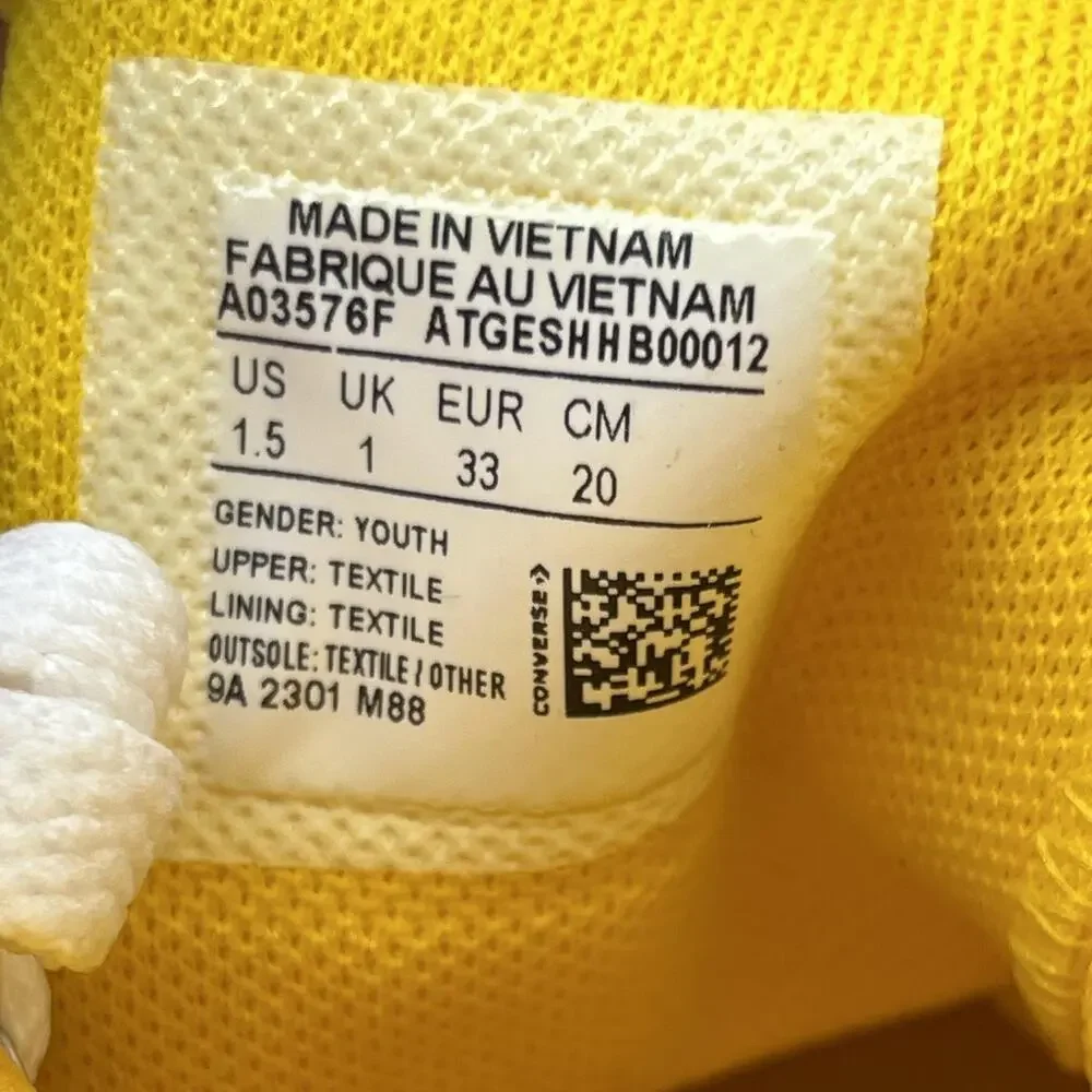 Converse CTAS Summer Submarine Shoes Youth Size 1.5 Yellow High Top Sneakers NEW